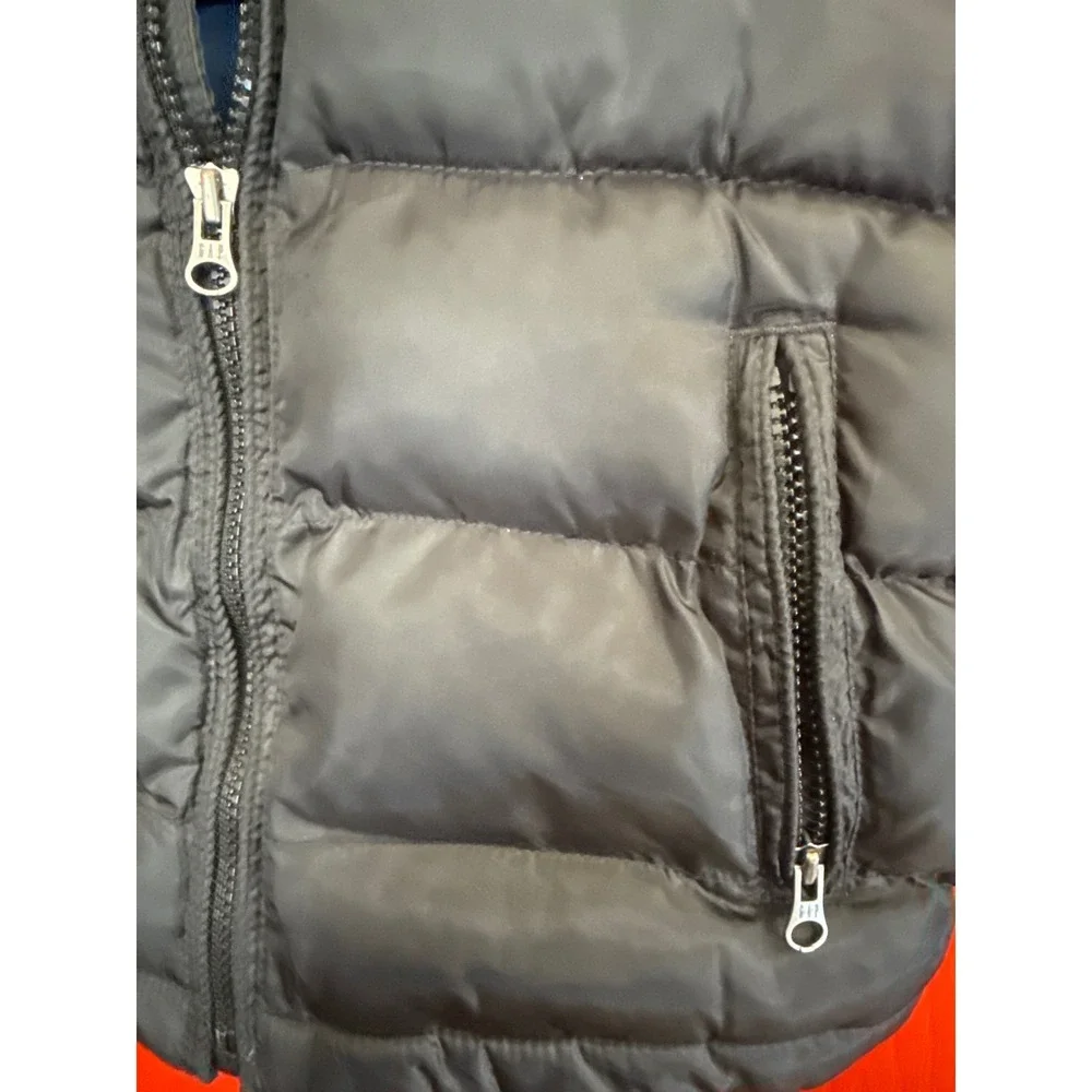 Gap Kids Black Puffer Vest Sleeveless Quilted Jacket‎ Blue Lining Size S 6-7